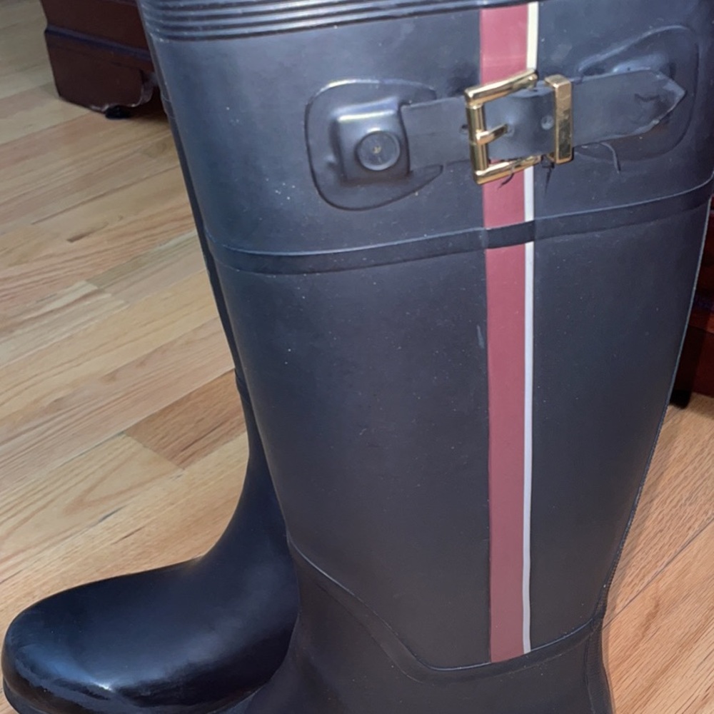 High-knee rain boots